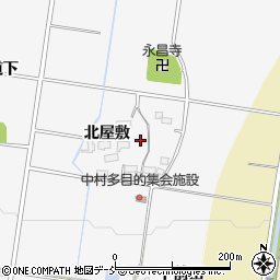 福島県喜多方市松山町鳥見山北屋敷周辺の地図