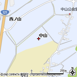 福島県喜多方市岩月町宮津中山周辺の地図