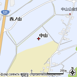 福島県喜多方市岩月町宮津（中山）周辺の地図