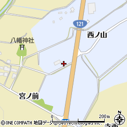 福島県喜多方市岩月町宮津西ノ山周辺の地図
