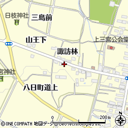 福島県喜多方市上三宮町上三宮諏訪林966-1周辺の地図