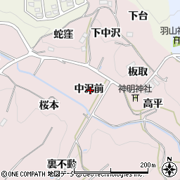 福島県福島市松川町浅川中沢前周辺の地図