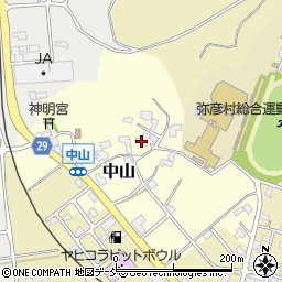 新潟県弥彦村（西蒲原郡）中山周辺の地図