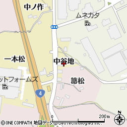 福島県福島市清水町中谷地周辺の地図