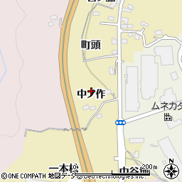 福島県福島市清水町中ノ作周辺の地図