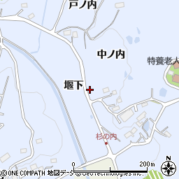 福島県福島市田沢堰下周辺の地図