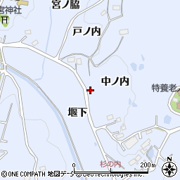福島県福島市田沢中ノ内周辺の地図