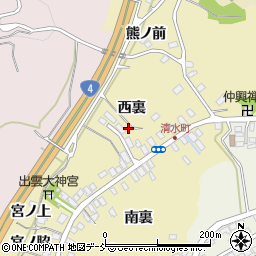 福島県福島市清水町（西裏）周辺の地図