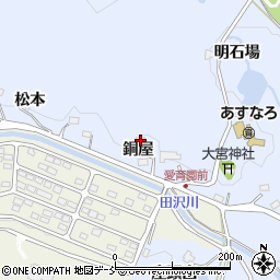 福島県福島市田沢銅屋周辺の地図