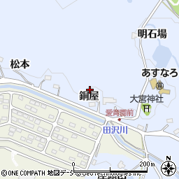 福島県福島市田沢（銅屋）周辺の地図