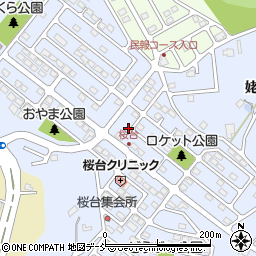 福島県福島市田沢桜台周辺の地図