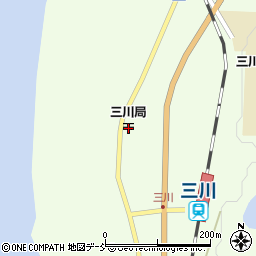 三川郵便局周辺の地図