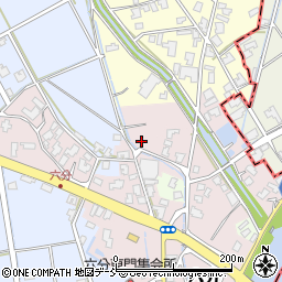 新潟県新潟市西蒲区六分周辺の地図