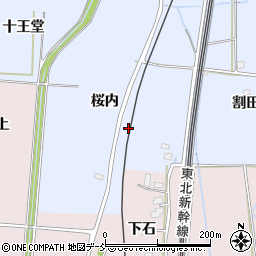 福島県福島市永井川桜内周辺の地図