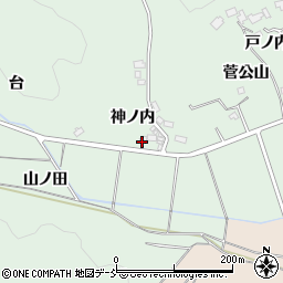 福島県福島市山田神ノ内周辺の地図