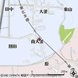 福島県福島市永井川南大釜周辺の地図