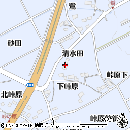 福島県福島市荒井清水田周辺の地図