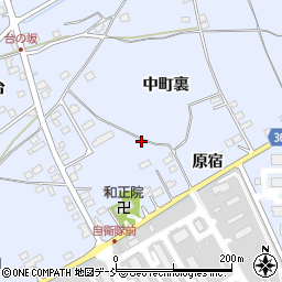 福島県福島市荒井中町裏周辺の地図