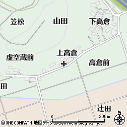 福島県福島市山田上高倉周辺の地図