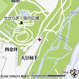 福島県福島市佐原大豆柿下周辺の地図