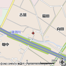 福島県福島市小田（古舘）周辺の地図