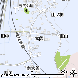 福島県福島市永井川大釜周辺の地図