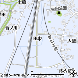 福島県福島市永井川（田中）周辺の地図