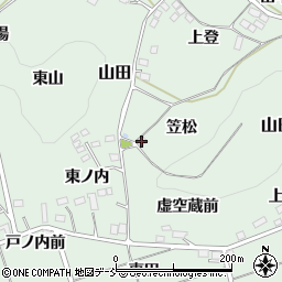 福島県福島市山田笠松周辺の地図