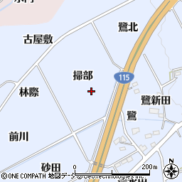 福島県福島市荒井掃部周辺の地図