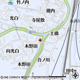 福島県福島市永井川木野田22周辺の地図