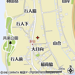 福島県福島市伏拝（行人森）周辺の地図