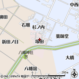 福島県福島市平石塚田周辺の地図