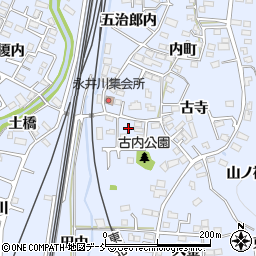福島県福島市永井川（古内）周辺の地図