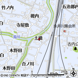 福島県福島市永井川土橋周辺の地図