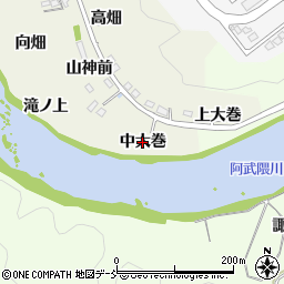 福島県福島市小倉寺（中大巻）周辺の地図