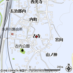福島県福島市永井川古寺周辺の地図