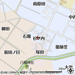 福島県福島市永井川杉ノ内周辺の地図