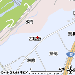 福島県福島市荒井古屋敷周辺の地図