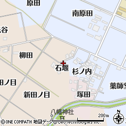 福島県福島市小田石堰周辺の地図