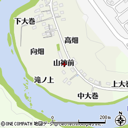福島県福島市小倉寺山神前周辺の地図