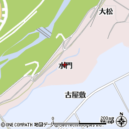福島県福島市上名倉水門周辺の地図
