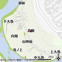 福島県福島市小倉寺高畑周辺の地図