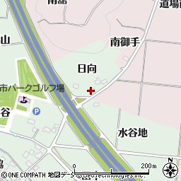福島県福島市山田（日向）周辺の地図
