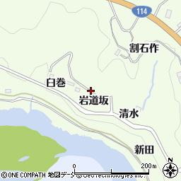 福島県福島市渡利岩道坂周辺の地図