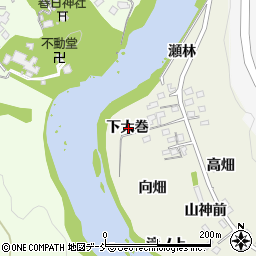 福島県福島市小倉寺下大巻周辺の地図