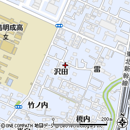 福島県福島市永井川沢田周辺の地図