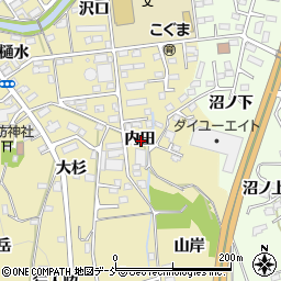 福島県福島市伏拝内田周辺の地図
