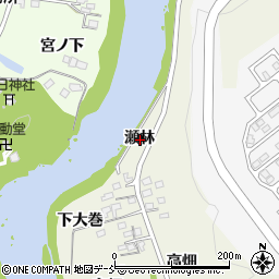 福島県福島市小倉寺瀬林周辺の地図