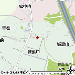 福島県福島市山田城裏口周辺の地図