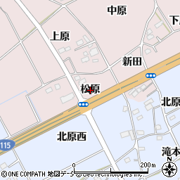 福島県福島市上名倉松原周辺の地図